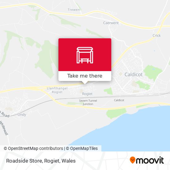 Roadside Store, Rogiet map