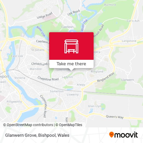 Glanwern Grove, Bishpool map