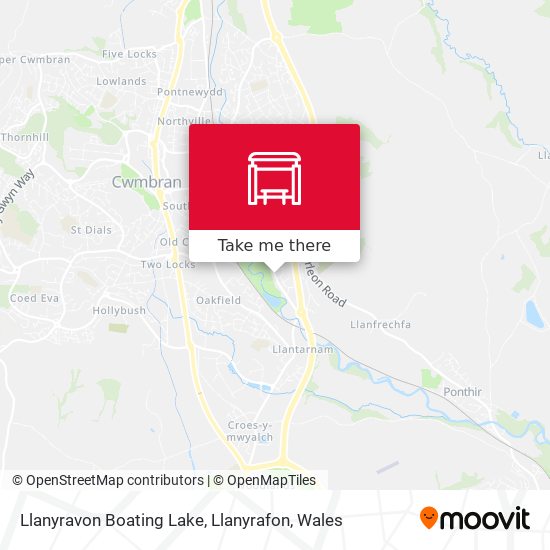 Llanyravon Boating Lake, Llanyrafon map