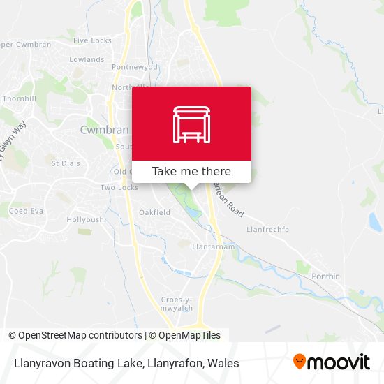 Llanyravon Boating Lake, Llanyrafon map