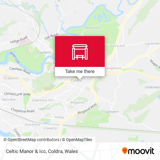 Celtic Manor & Icc, Coldra map