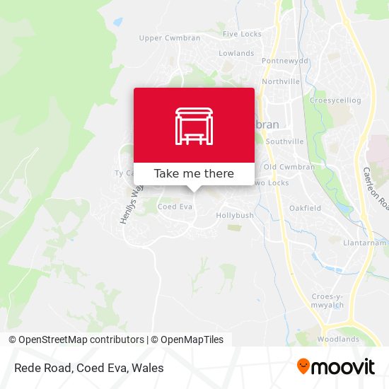 Rede Road, Coed Eva map
