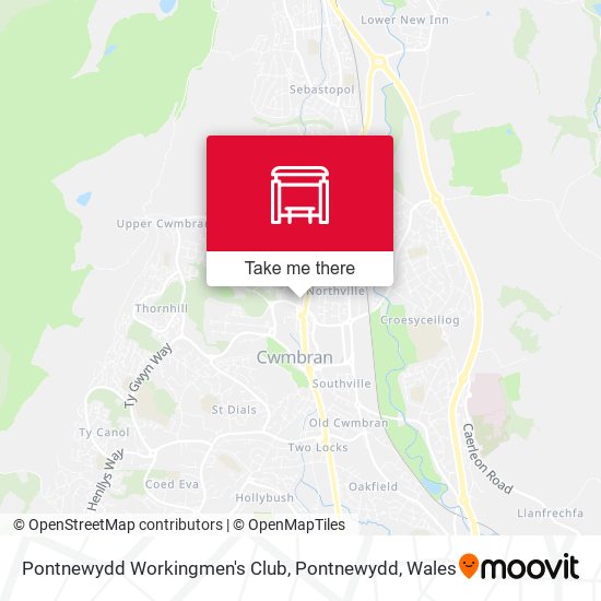 Pontnewydd Workingmen's Club, Pontnewydd map