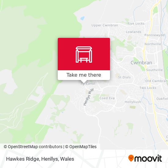 Hawkes Ridge, Henllys map