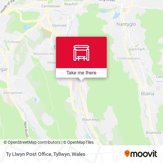 Ty Llwyn Post Office, Tyllwyn map