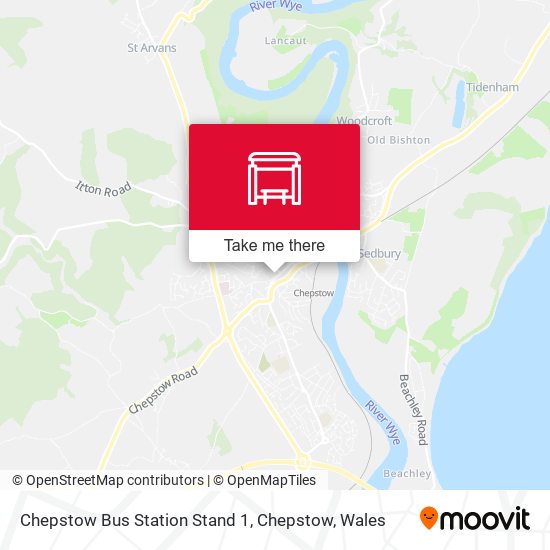 Chepstow Bus Station Stand 1, Chepstow map