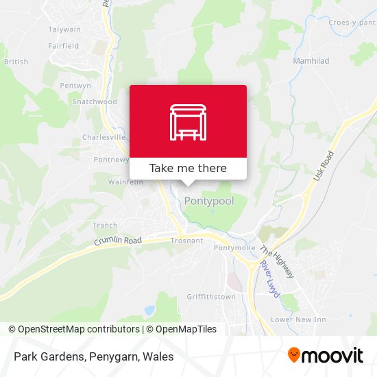 Park Gardens, Penygarn map