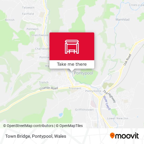Town Bridge, Pontypool map