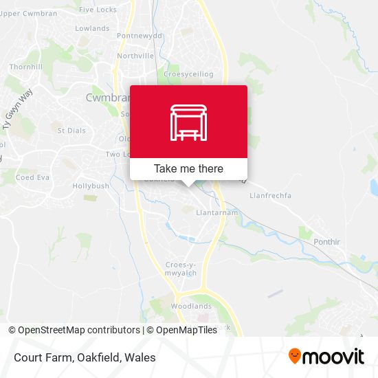 Court Farm, Oakfield map
