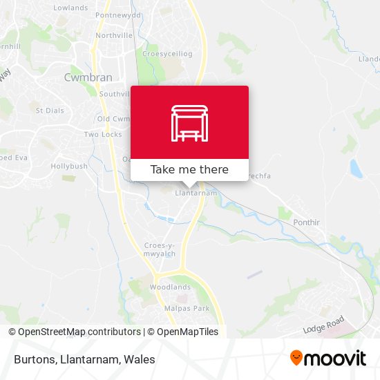 Burtons, Llantarnam map