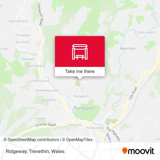 Ridgeway, Trevethin map