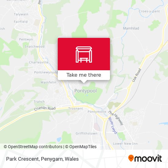 Park Crescent, Penygarn map