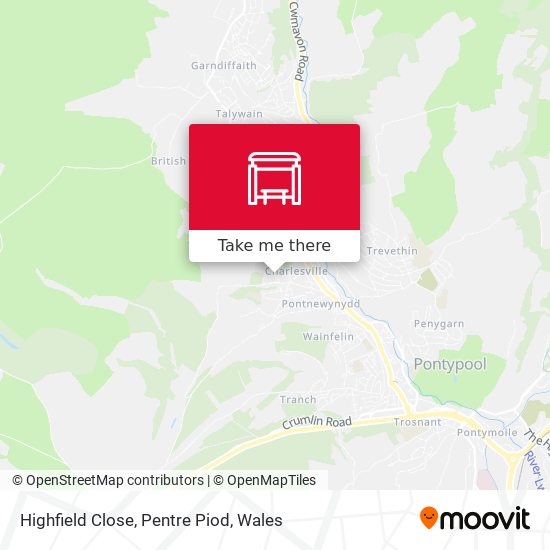 Highfield Close, Pentre Piod map