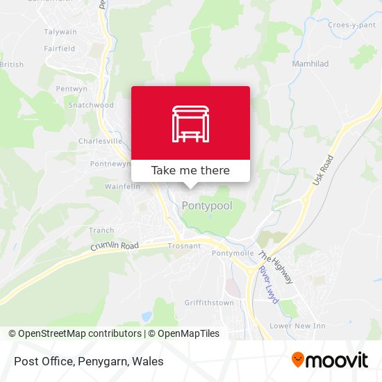 Post Office, Penygarn map