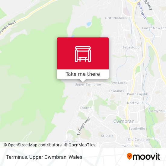 Terminus, Upper Cwmbran map