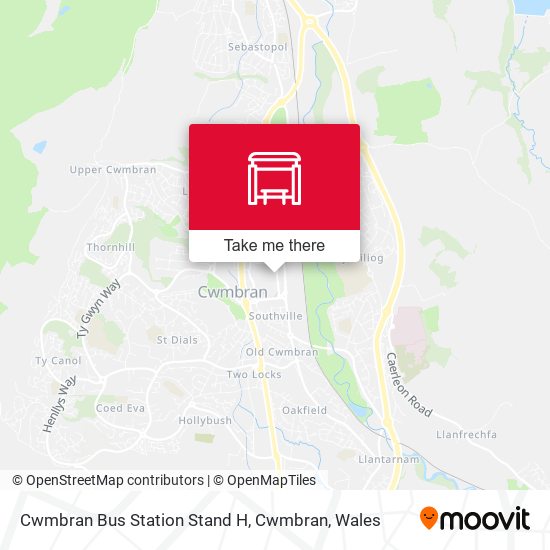 Cwmbran Bus Station Stand H, Cwmbran map