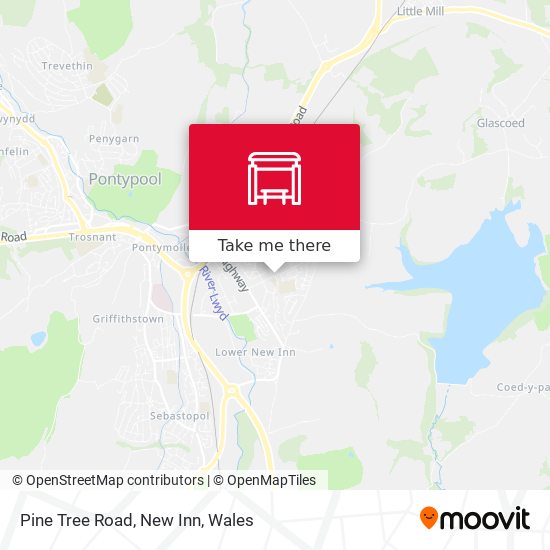 Pine Tree Road, New Inn map