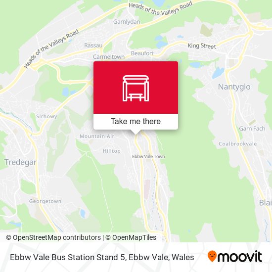 Ebbw Vale Bus Station Stand 5, Ebbw Vale map