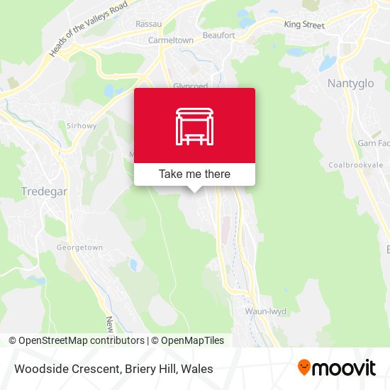 Woodside Crescent, Briery Hill map