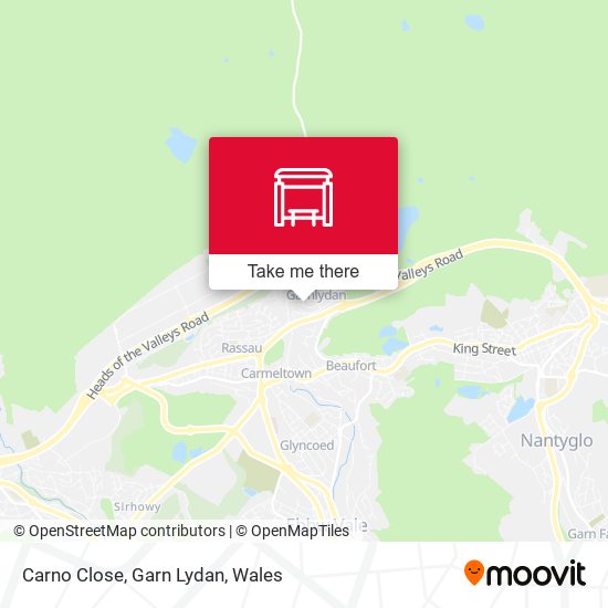 Carno Close, Garn Lydan map