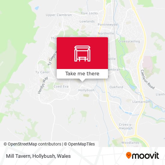 Mill Tavern, Hollybush map