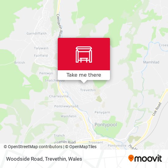 Woodside Road, Trevethin map