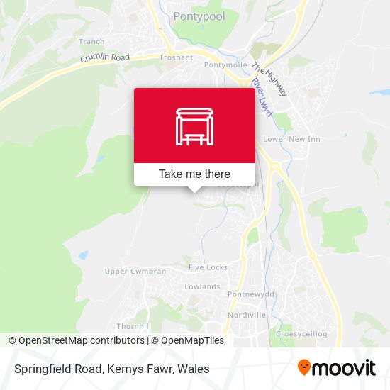 Springfield Road, Kemys Fawr map