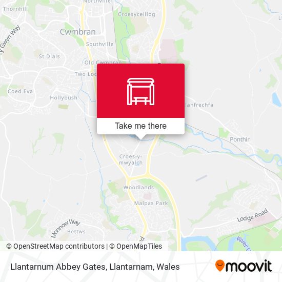 Llantarnum Abbey Gates, Llantarnam map