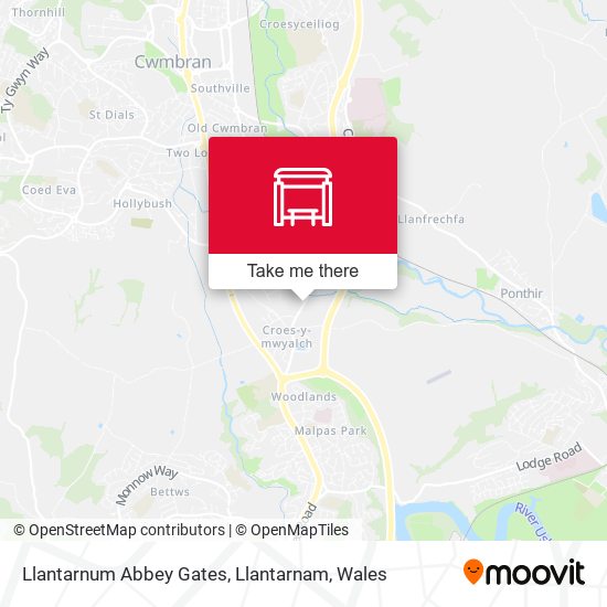 Llantarnum Abbey Gates, Llantarnam map