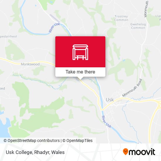 Usk College, Rhadyr map