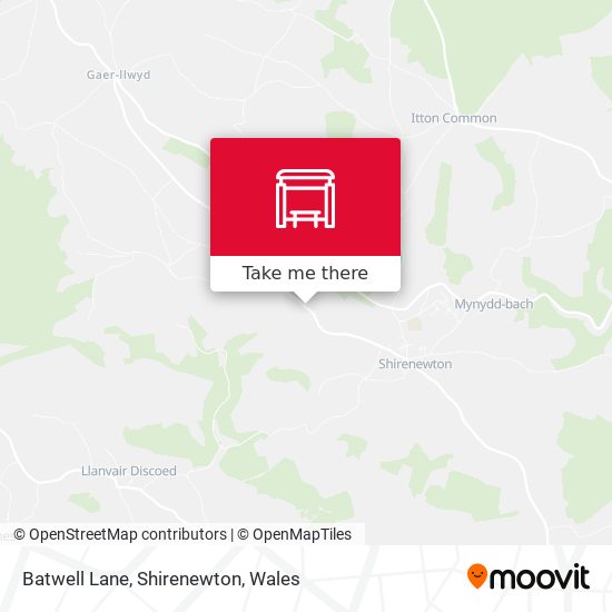 Batwell Lane, Shirenewton map
