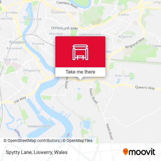 Spytty Lane, Liswerry map