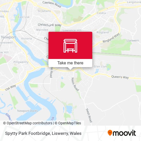 Spytty Park Footbridge, Liswerry map