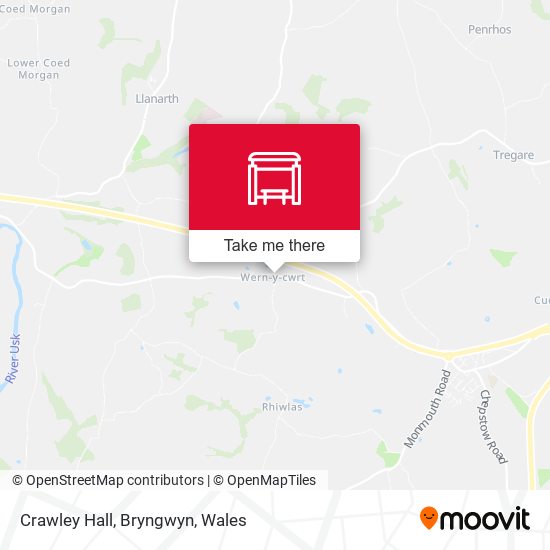 Crawley Hall, Bryngwyn map