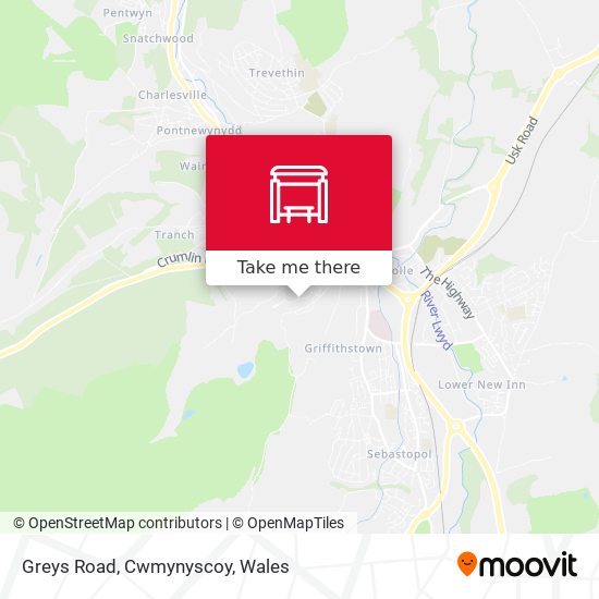 Greys Road, Cwmynyscoy map