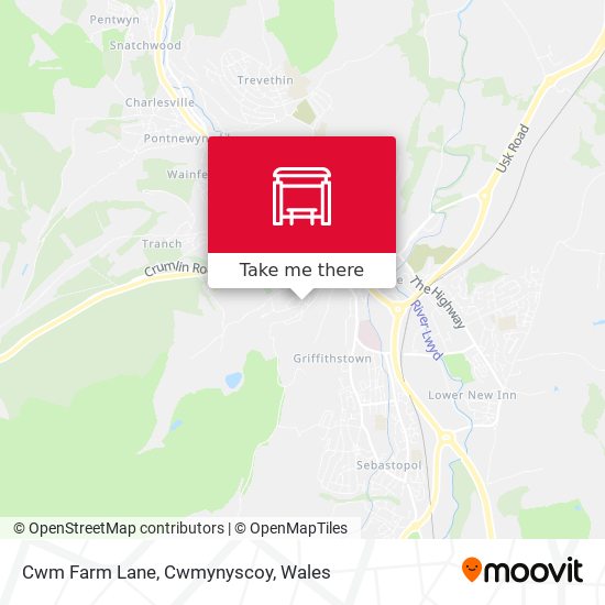 Cwm Farm Lane, Cwmynyscoy map