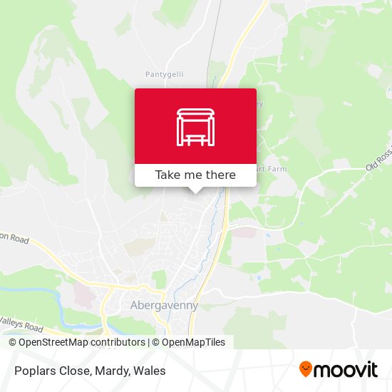 Poplars Close, Mardy map