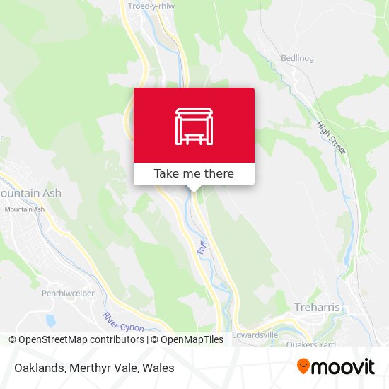 Oaklands, Merthyr Vale map