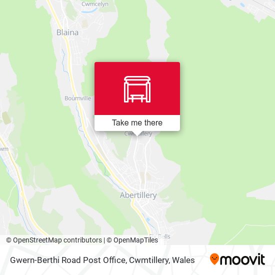 Gwern-Berthi Road Post Office, Cwmtillery map