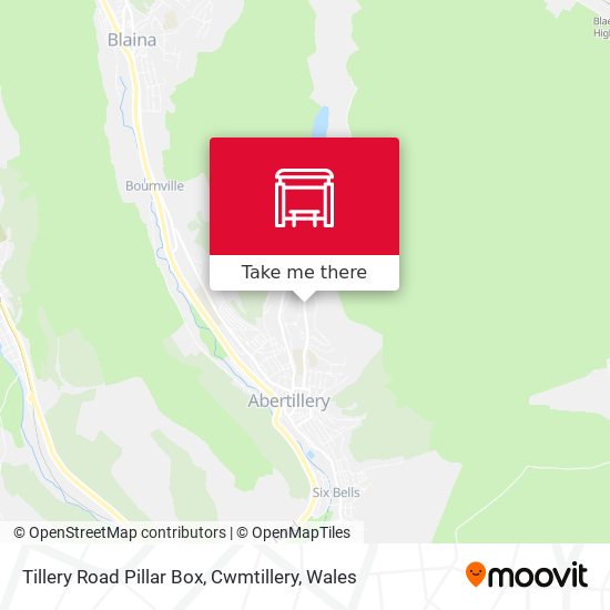 Tillery Road Pillar Box, Cwmtillery map