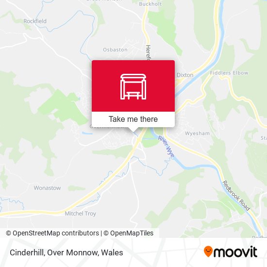 Cinderhill, Over Monnow map