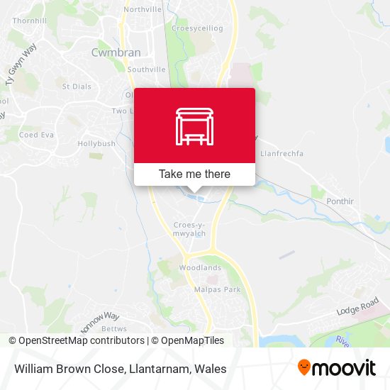 William Brown Close, Llantarnam map