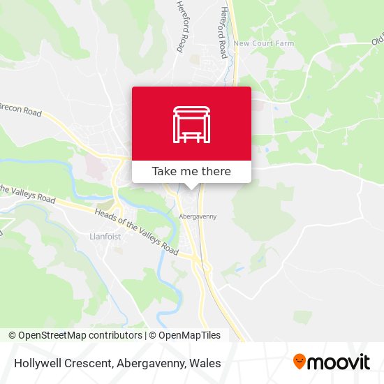 Hollywell Crescent, Abergavenny map