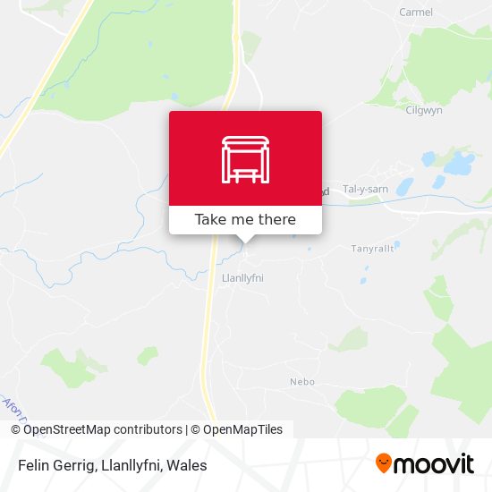 Felin Gerrig, Llanllyfni map