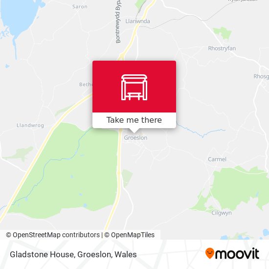 Gladstone House, Groeslon map