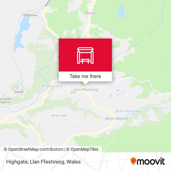 Highgate, Llan Ffestiniog map