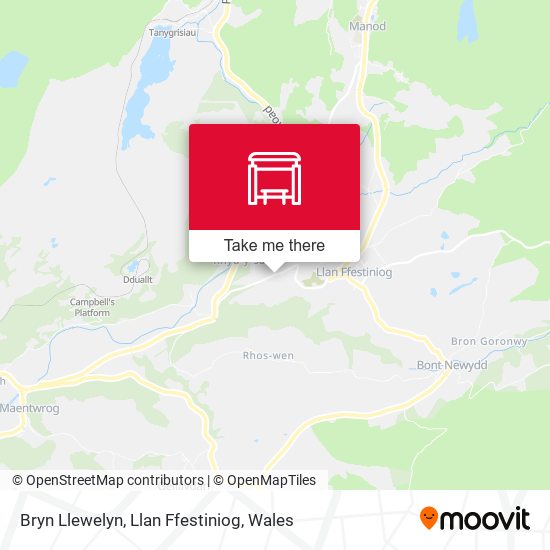 Bryn Llewelyn, Llan Ffestiniog map
