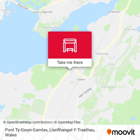 Pont Ty-Gwyn-Gamlas, Llanfihangel-Y-Traethau map
