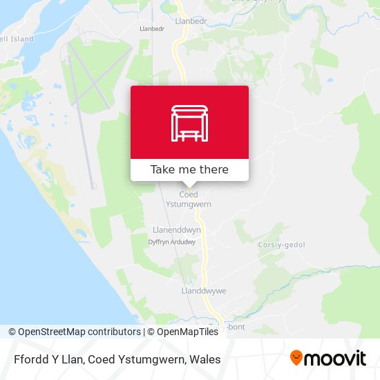 Ffordd Y Llan, Coed Ystumgwern map