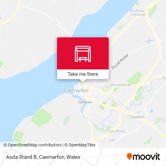 Asda Stand B, Caernarfon map